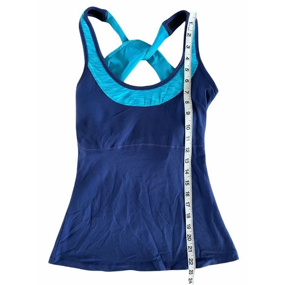 Lucy Activewear Twist Back Tank Built In Bra Purple Blue Small‎ - Picture 8 of 8